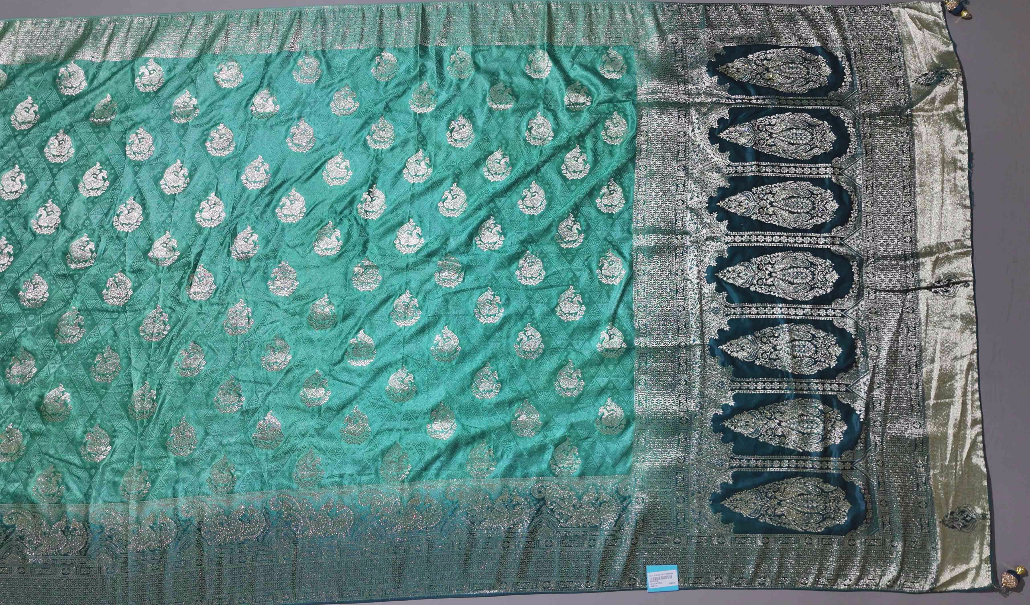 Artisan's Dream: Luxurious Teal & Silver Unstitched Suit",