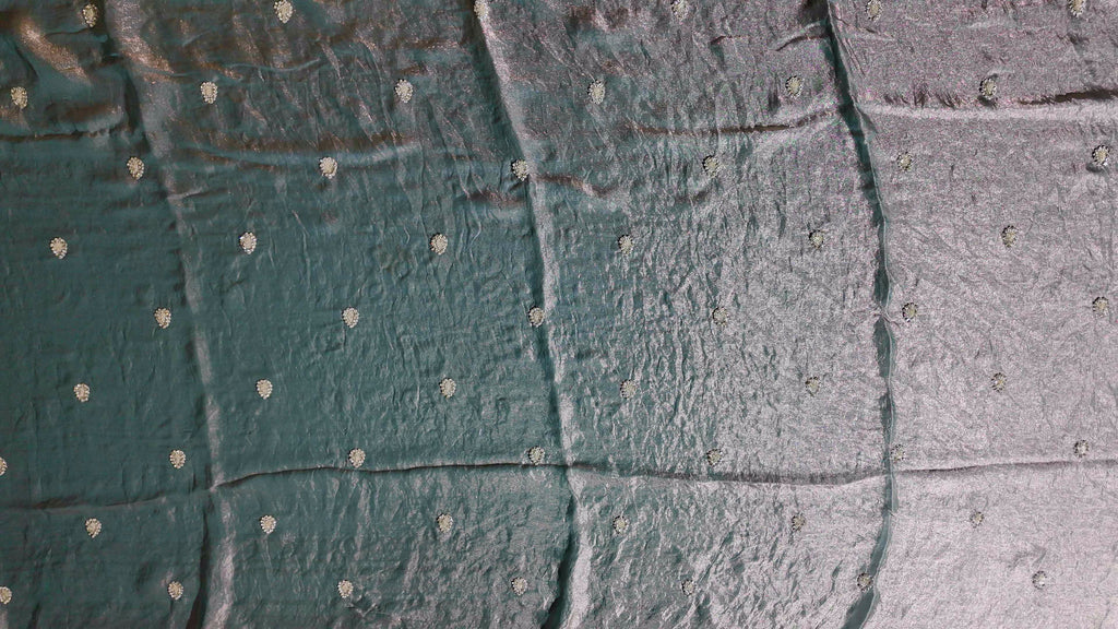 Opulent Green Saree with Exquisite Gold Embroidery",