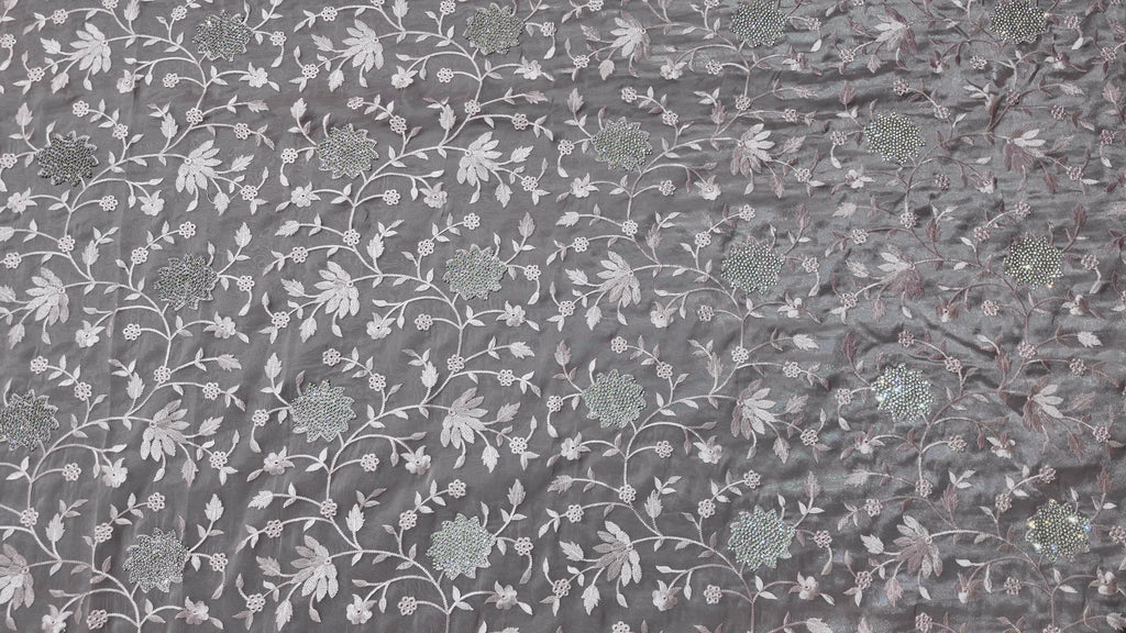 Lilac Dream: Intricate Sequin Lace Saree Extravaganza",