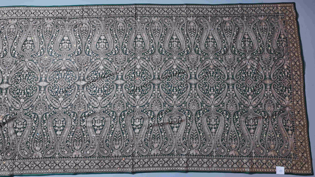 Regal Olive Tapestry Saree with Intricate Gold Threadwork",