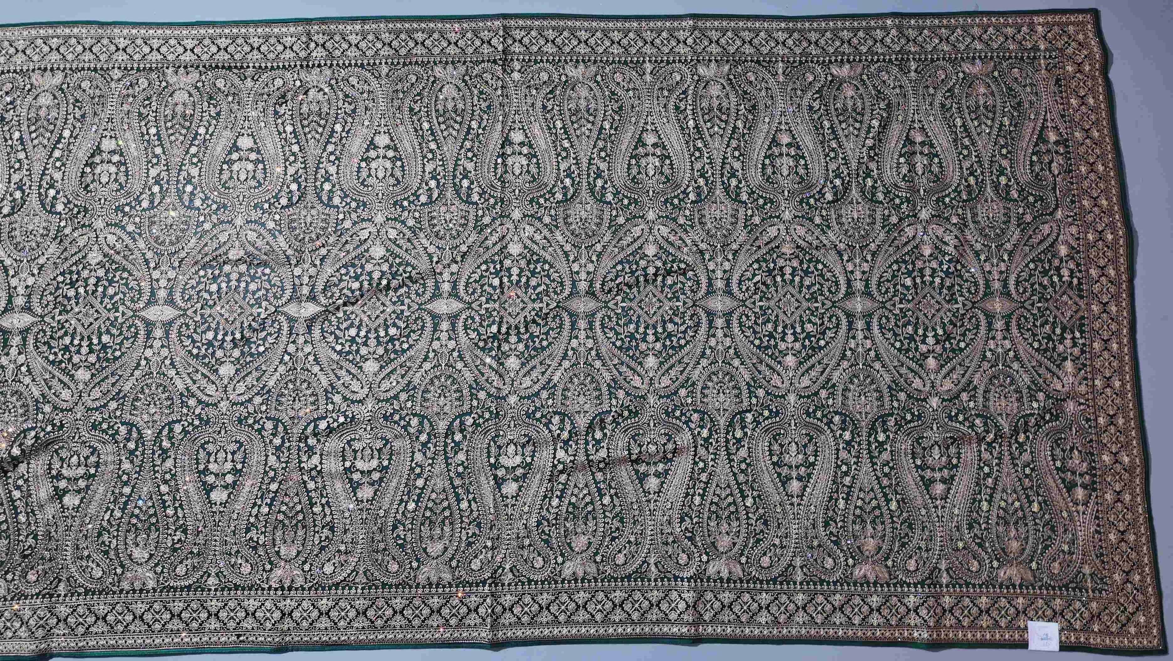 Regal Olive Tapestry Saree with Intricate Gold Threadwork",