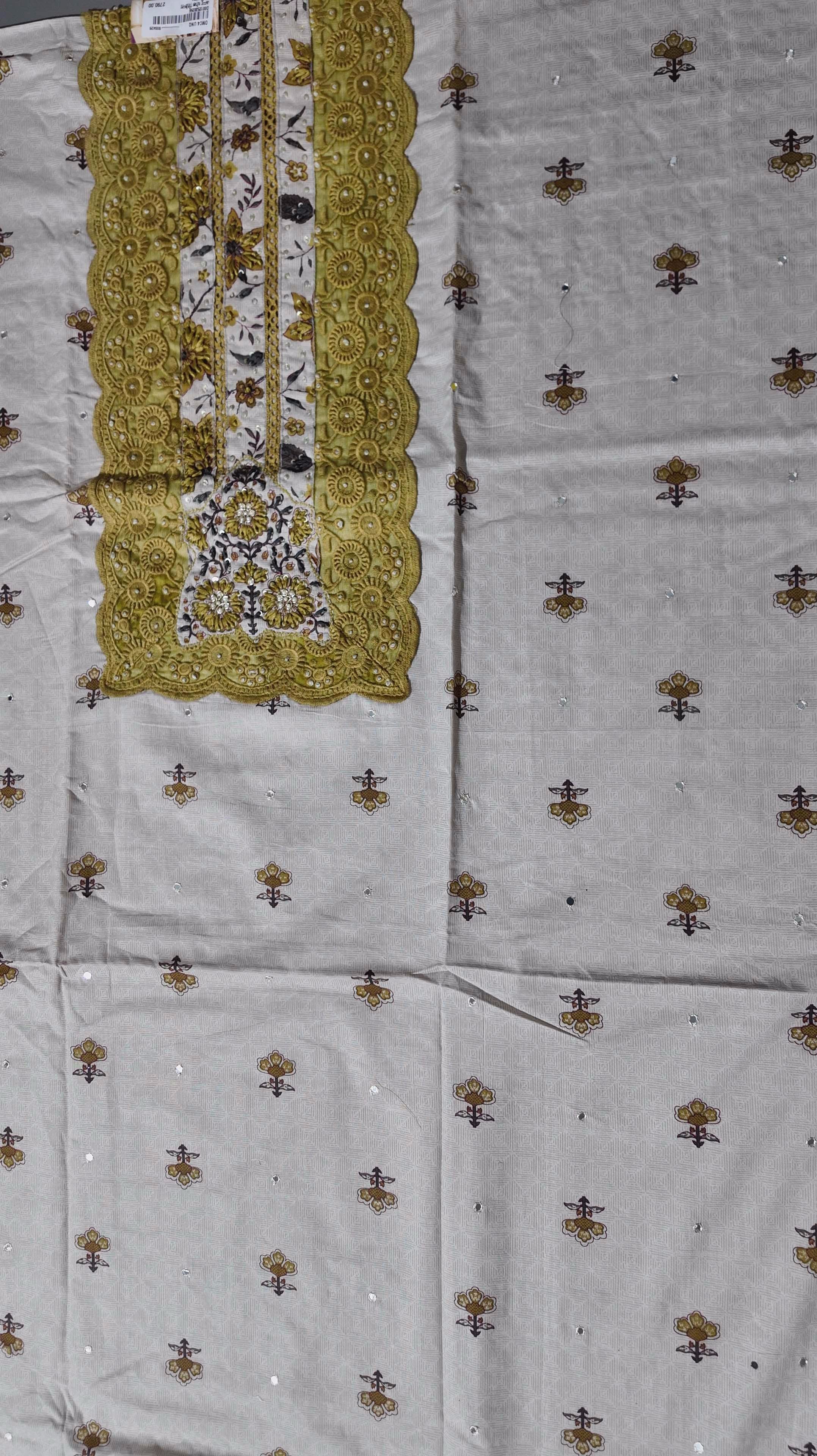 Radiant Gold Embroidered Unstitched Suit - Festive Delight",