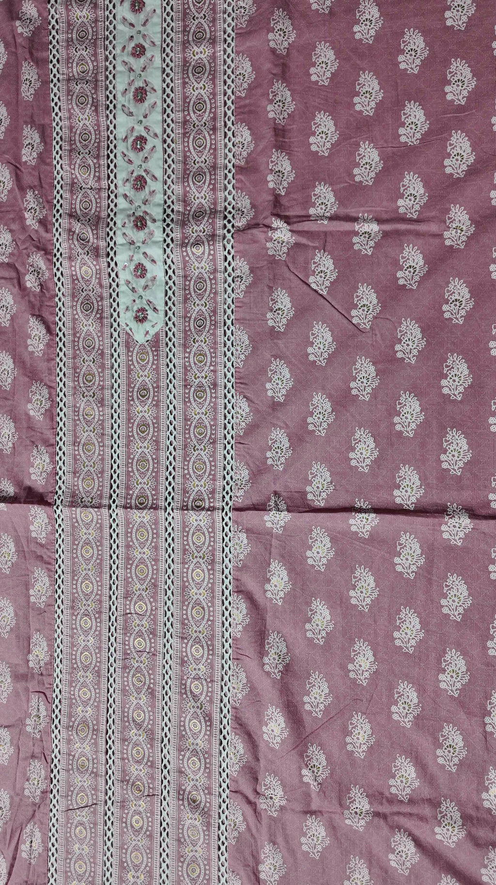 Chic Blossom Pink Unstitched Suit - Embroidered Elegance