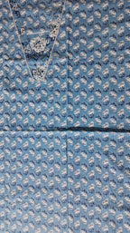 Azure Blossom Unstitched Suit: Your Canvas for Elegance
