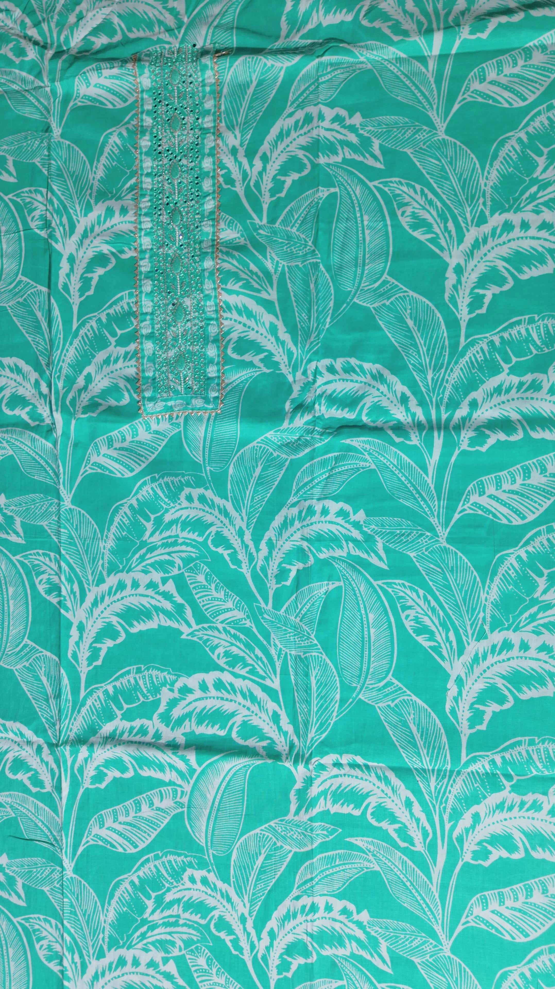 Tropical Bliss Unstitched Suit: Refreshing Turquoise Elegance