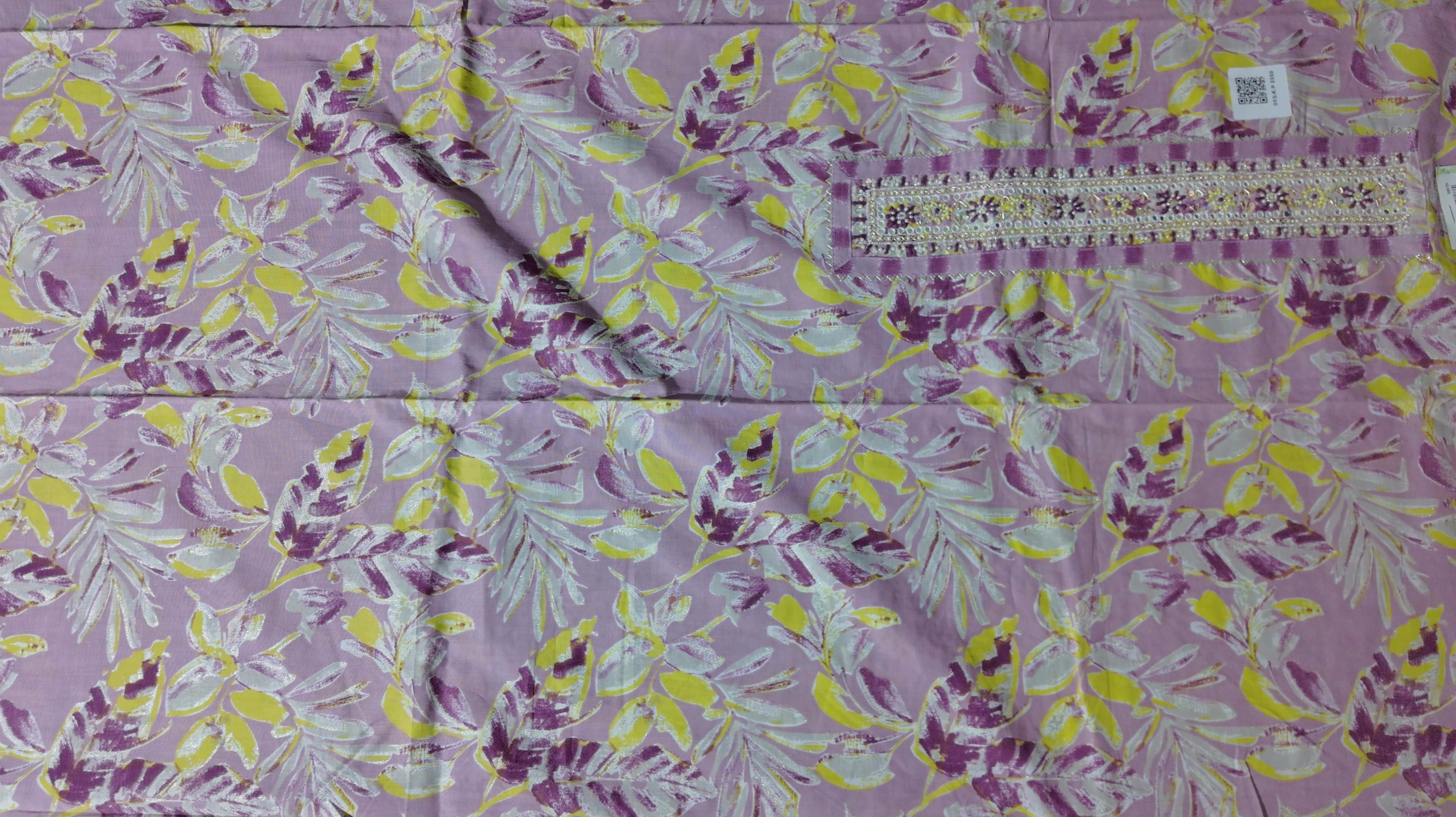Lilac Blossom Unstitched Suit with Intricate Embroidery