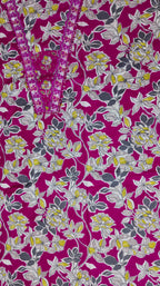 Vibrant Fuchsia Blossom Unstitched Suit Set