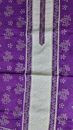 Majestic Violet & Ivory Unstitched Suit with Delicate Embroidery