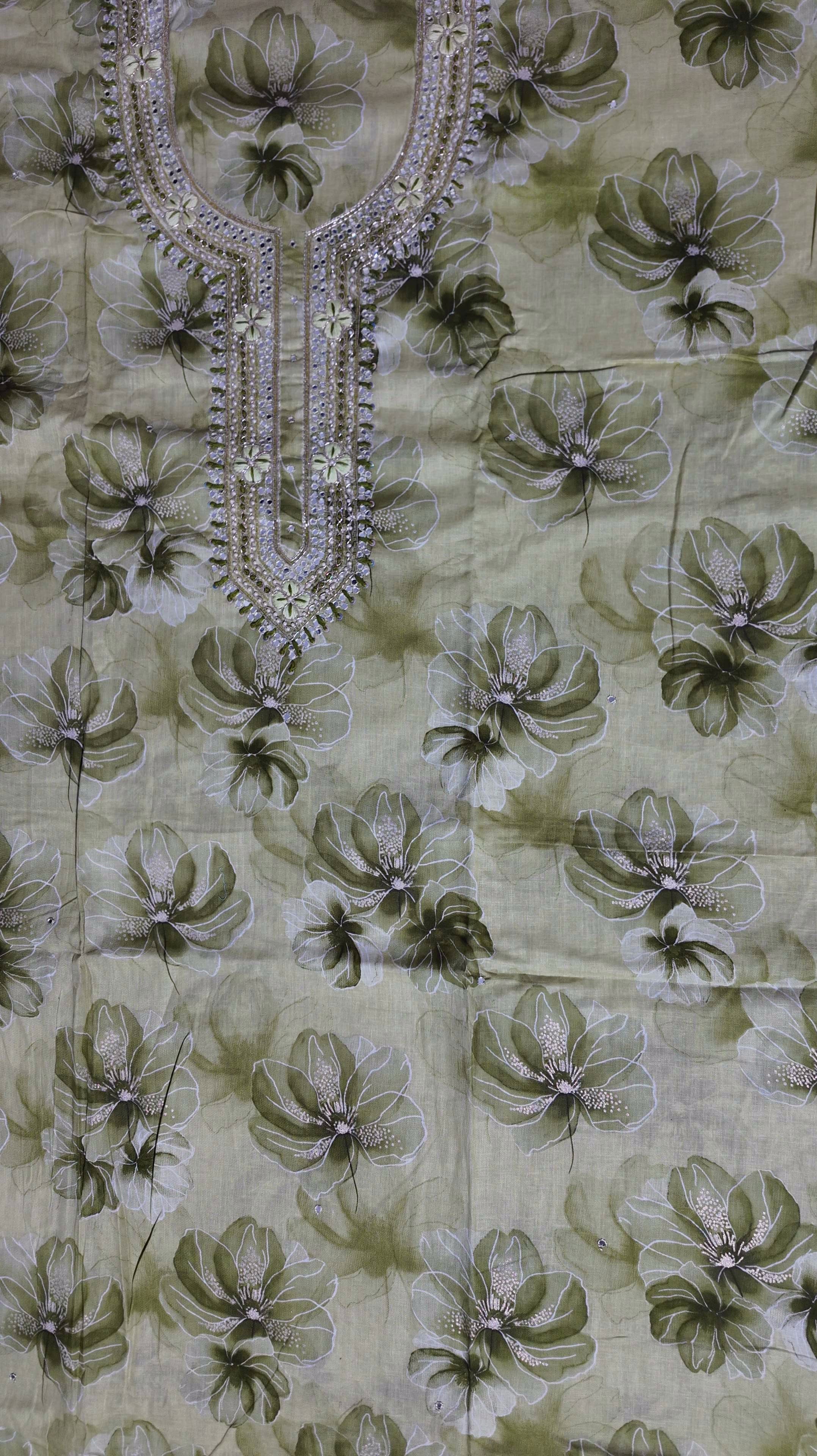 Serenity Bloom Unstitched Suit - Ethereal Green Canvas