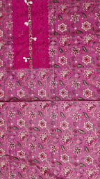 Radiant Magenta Unstitched Suit with Exquisite Lace and Beadwork