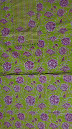 Floral Whimsy: Unstitched Vibrant Lime Suit Fabric