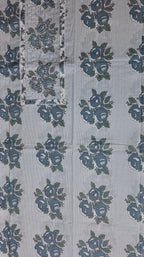 Blossom in Blue: Serene Floral Unstitched Suit