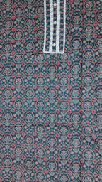 Floral Entwined Unstitched Suit with Lace Details