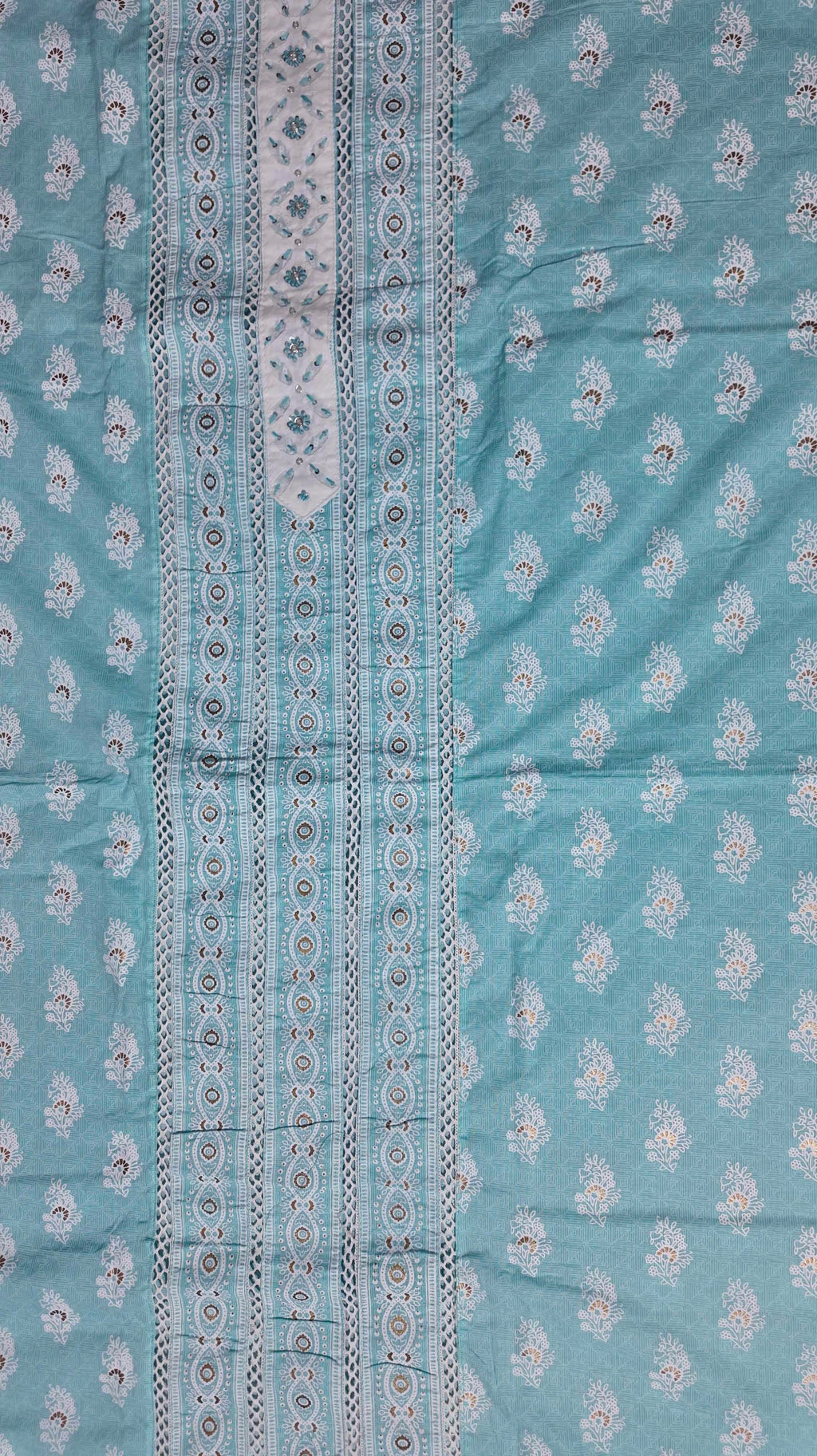 Aqua Glimpse: Enchanting Unstitched Suit for Timeless Grace