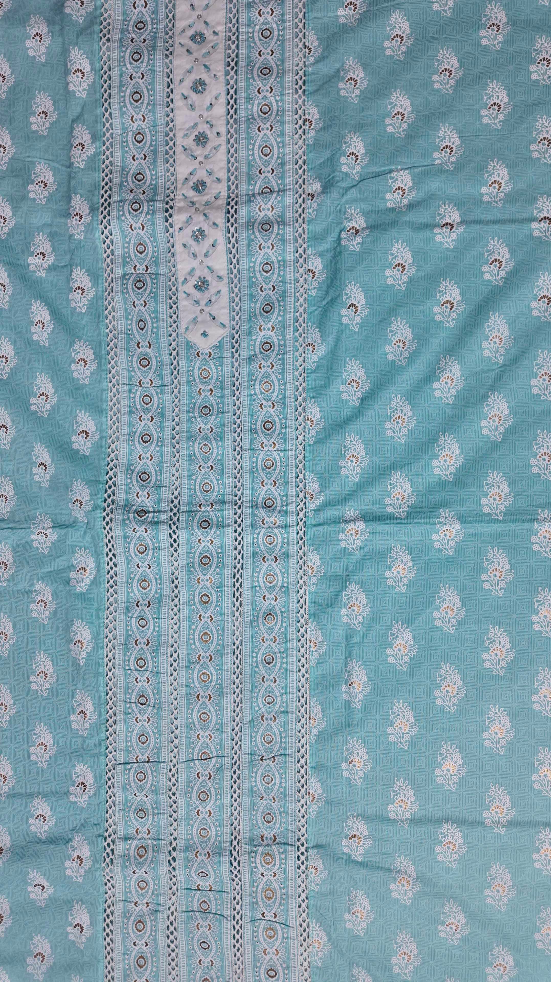 Aqua Glimpse: Enchanting Unstitched Suit for Timeless Grace