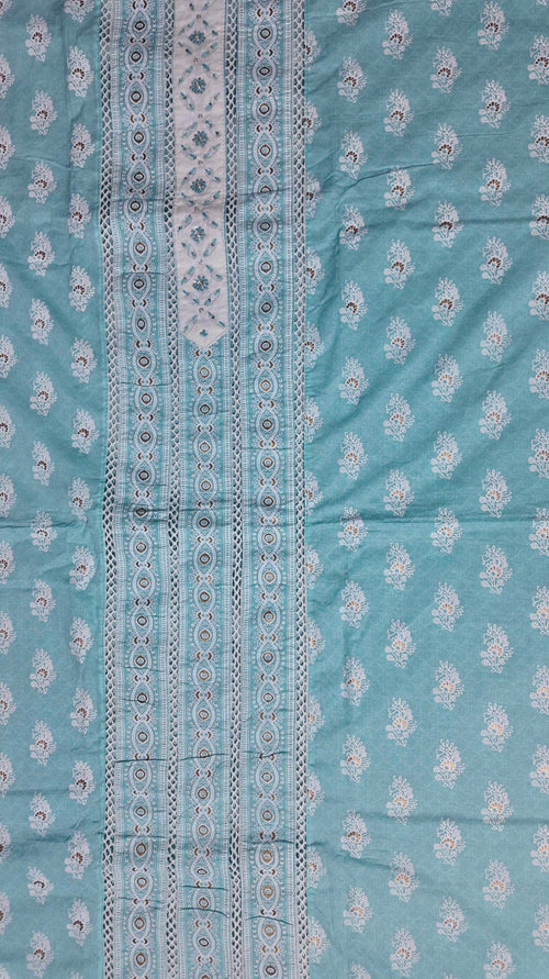 Aqua Glimpse: Enchanting Unstitched Suit for Timeless Grace