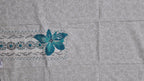 Chic Ivory & Turquoise Embroidered Unstitched Suit