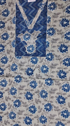 Azure Charm: Artistic Unstitched Suit with Embellished Highlights
