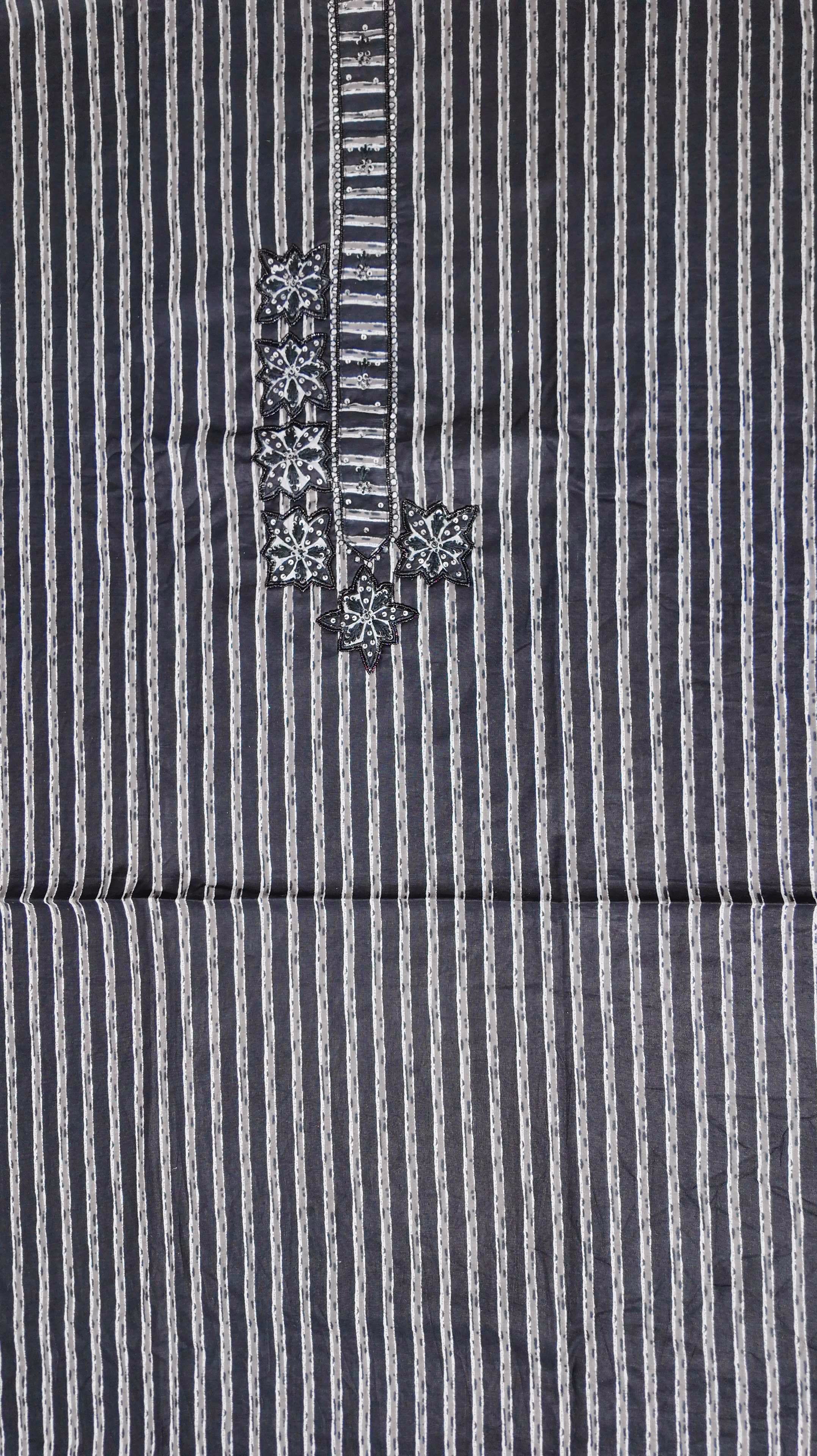 Midnight Stripes: Artisan Black & White Unstitched Suit