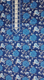 Azure Blossom Unstitched Suit: Craft Your Style