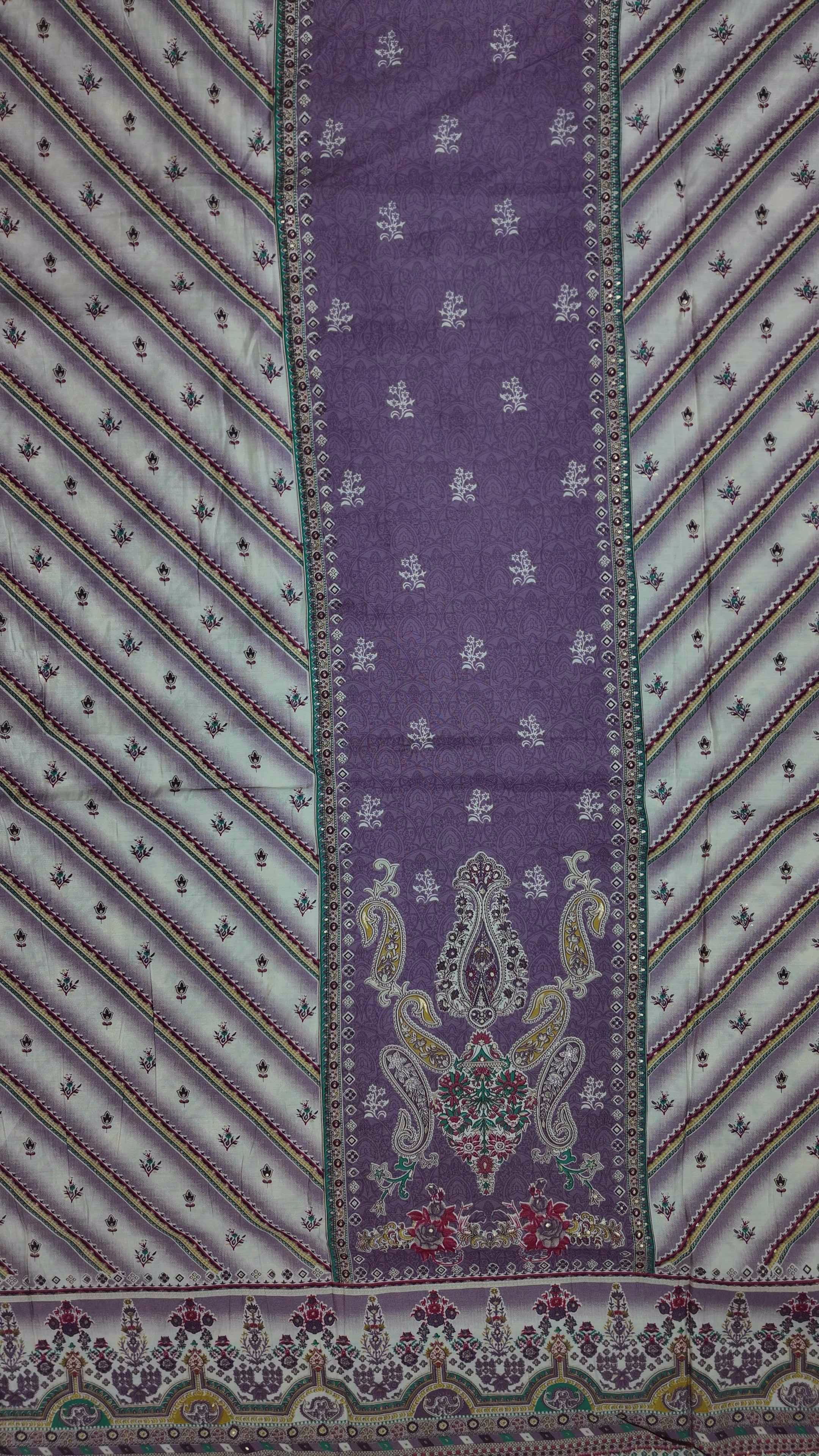 Opulent Paisley Paradise Unstitched Silk Suit - Festive Aura",