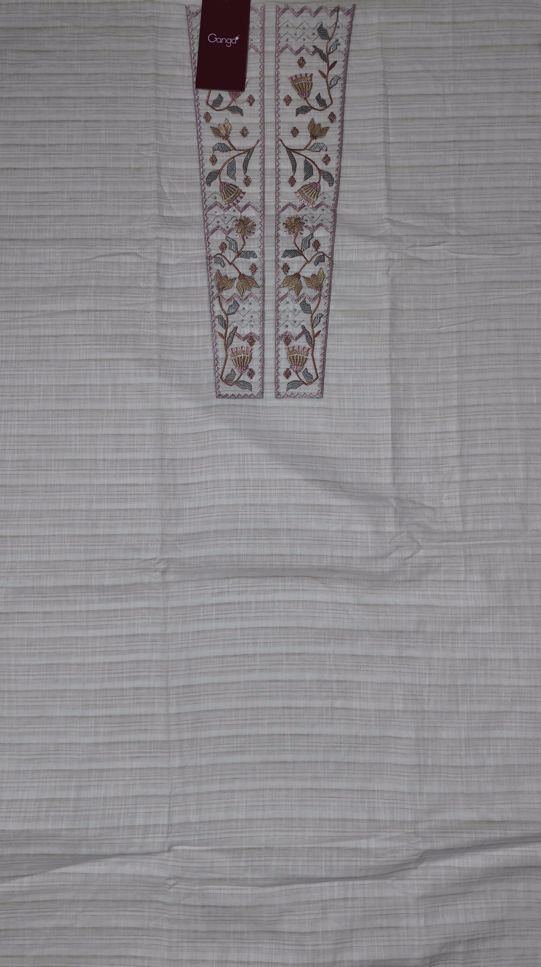 Floral Festive Charm: Unstitched Embroidered Suit",