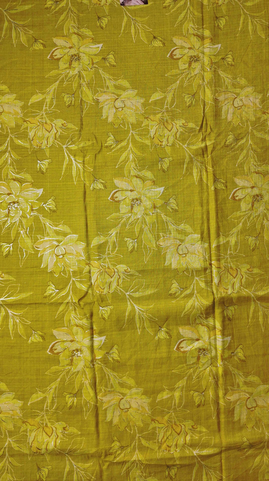 Golden Blossom: Unstitched Suit with Intricate Embroidery