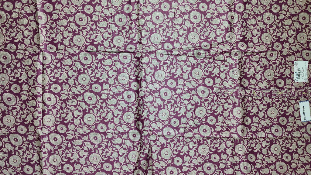 Artisan Crafted Floral Unstitched Suit in Rich Maroon
