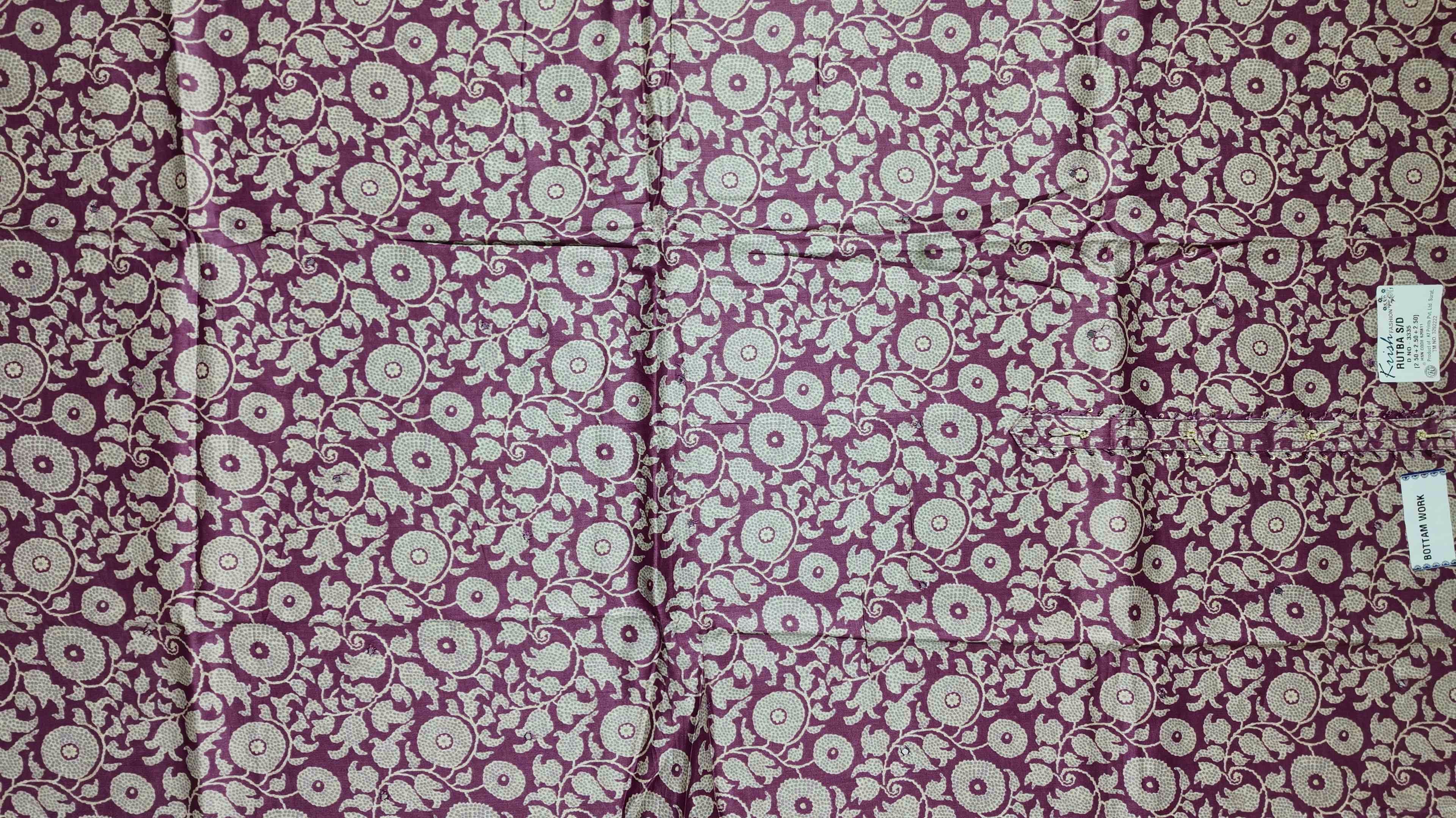 Artisan Crafted Floral Unstitched Suit in Rich Maroon
