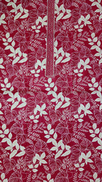 Vibrant Crimson Leaves Unstitched Suit - Artistry in Fabric