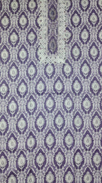 Artisan Lavender Elegance: Intricate Lace Unstitched Suit