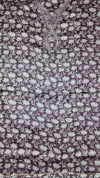 Lavender Blossom Charm: Embroidered Unstitched Suit Delight
