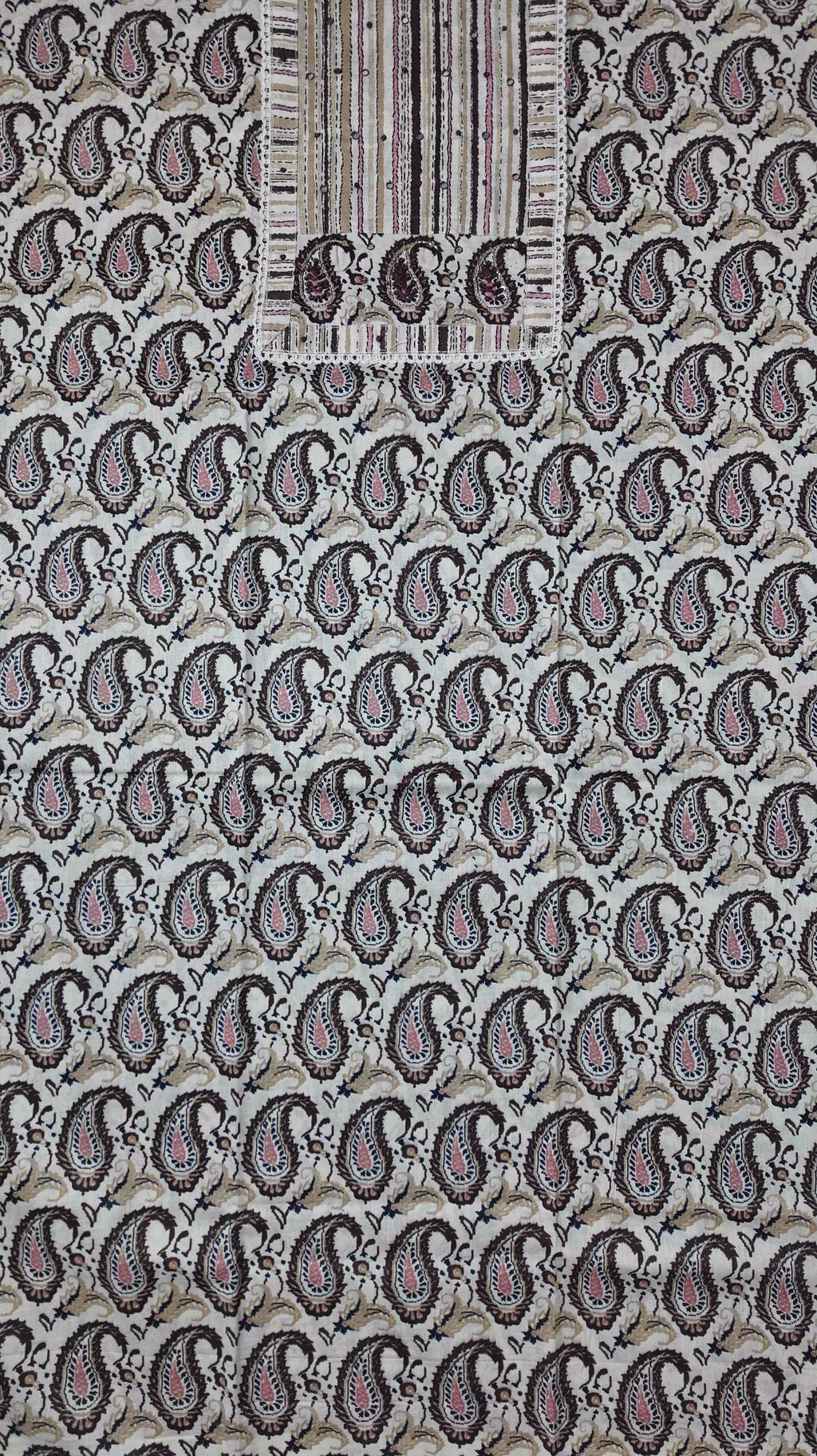 Artisan-Embroidered Paisley Elegance Unstitched Suit
