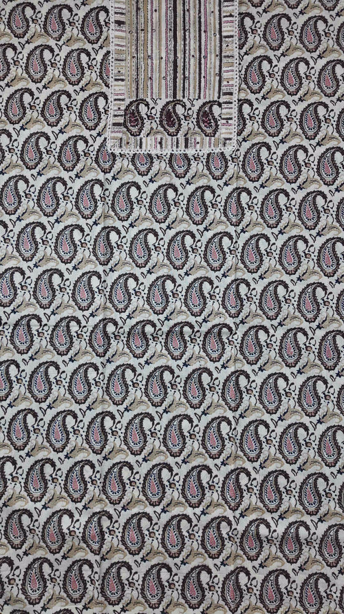 Artisan-Embroidered Paisley Elegance Unstitched Suit