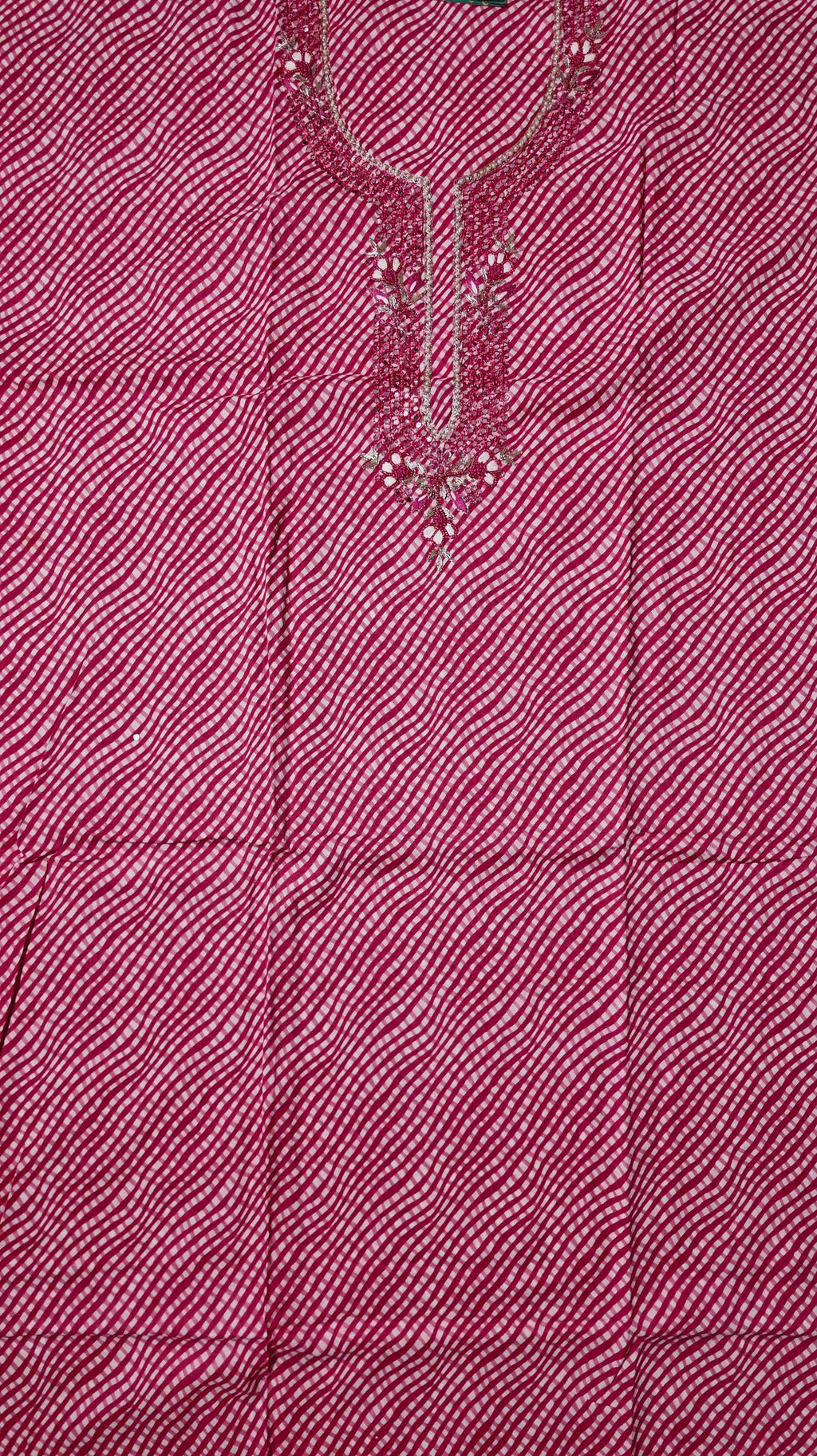 Vibrant Fuchsia Gleam: Embroidered Unstitched Suit Bliss