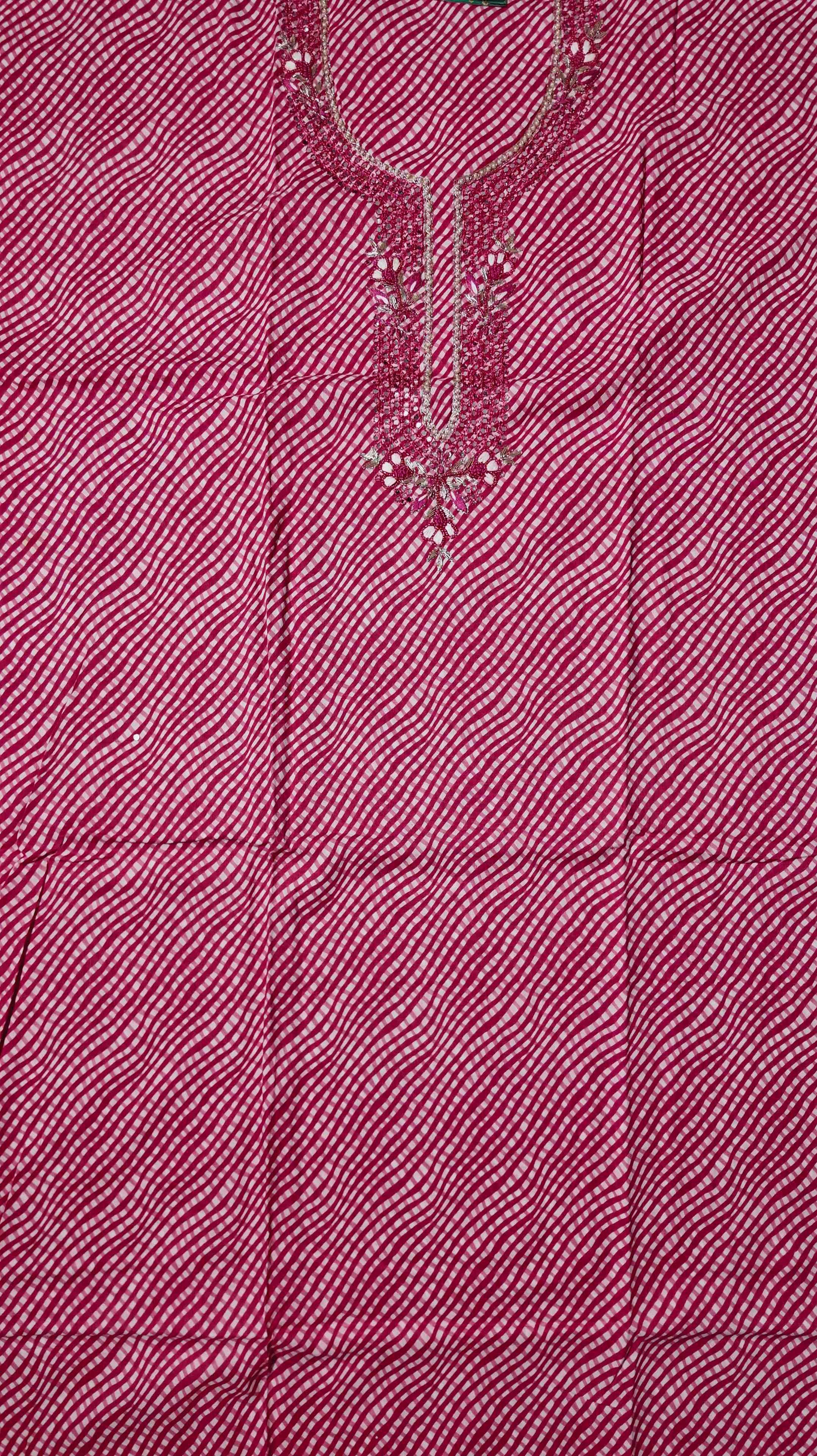 Vibrant Fuchsia Gleam: Embroidered Unstitched Suit Bliss