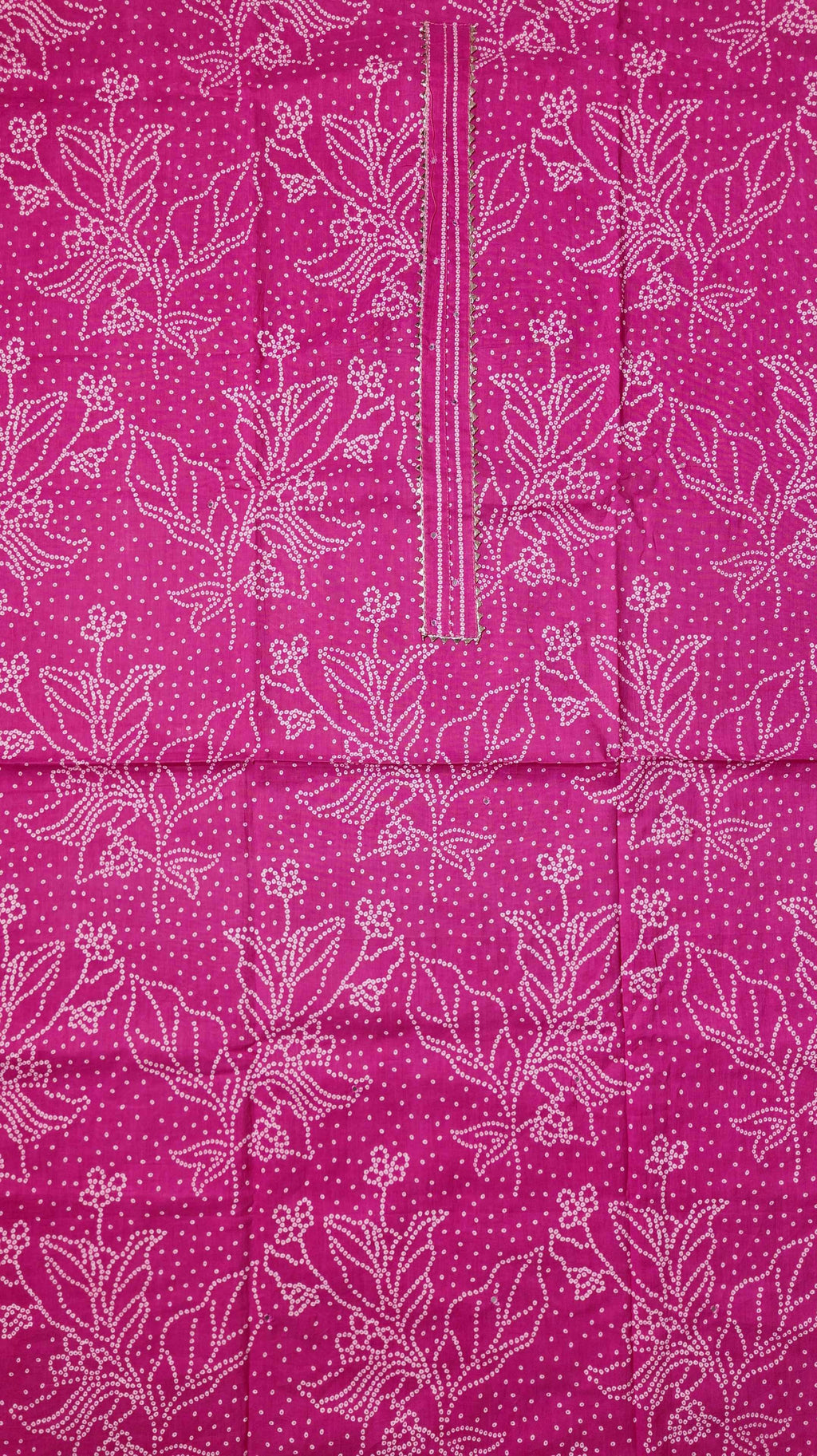 Radiant Fuchsia Bandhani Unstitched Suit – Effortless Charm Awaits