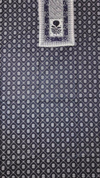 Timeless Black & White Botanical Unstitched Suit Fabric
