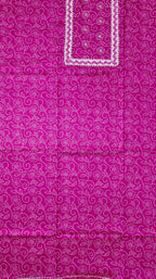 Vibrant Fuchsia Unstitched Suit with Intricate Embroidery