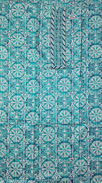 Timeless Azure Delight: Handcrafted Unstitched Perfection
