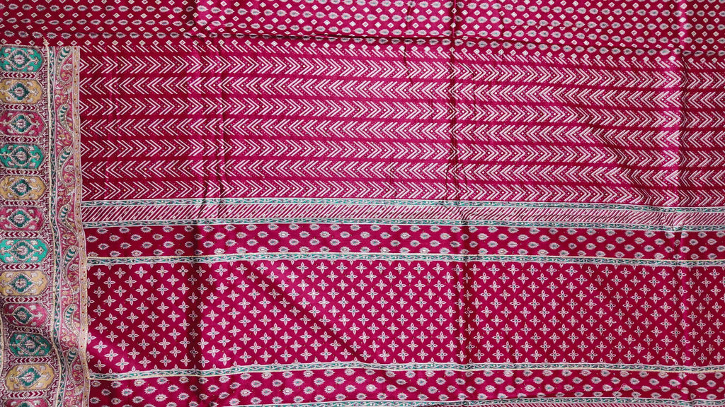 Festive Maroon & Teal Unstitched Suit – Embrace Traditional Flair",