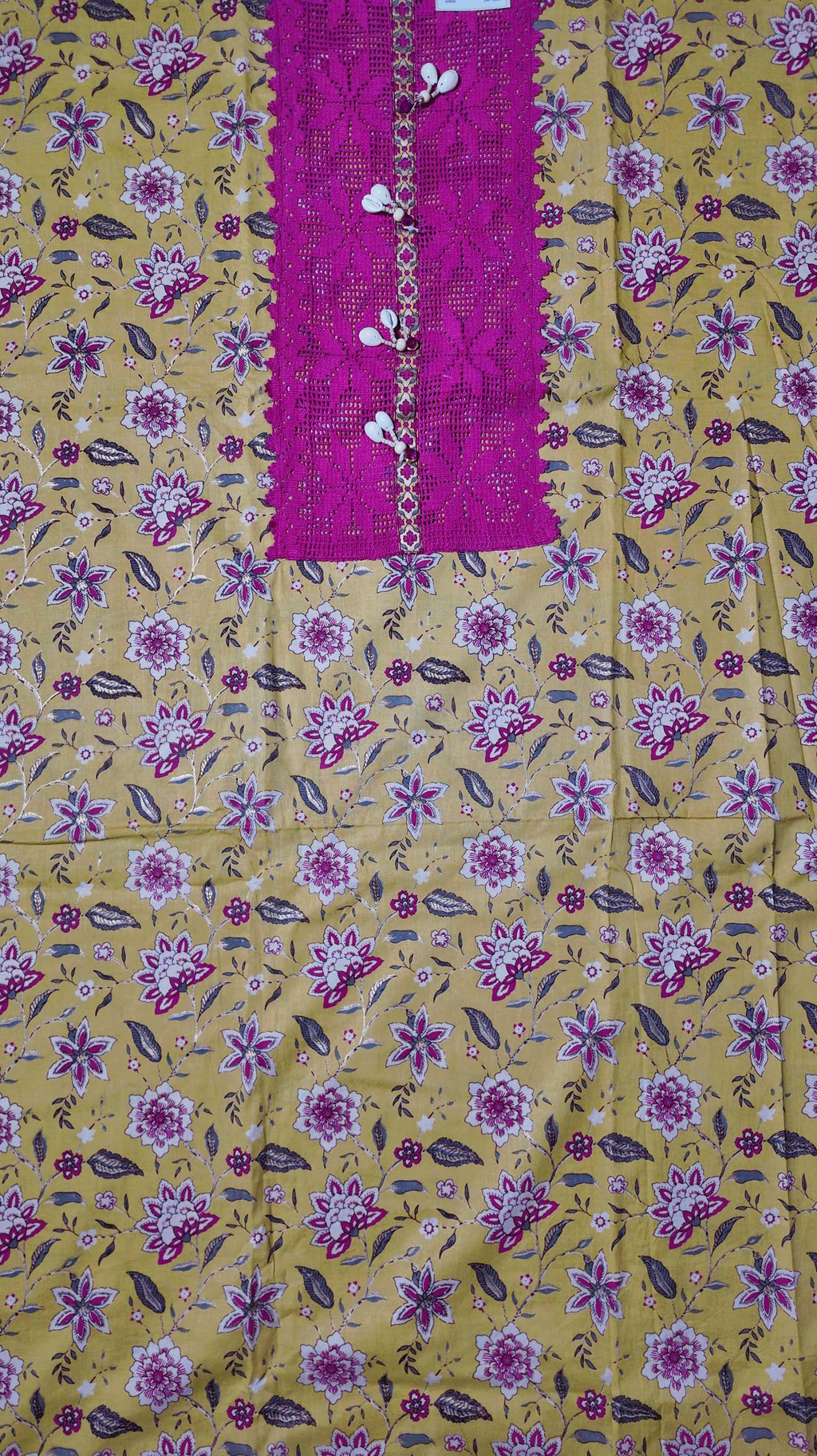 Vibrant Fuchsia and Sunshine Unstitched Suit with Exquisite Embroidery