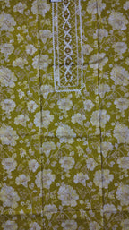 Zestful Bloom: Unstitched Mustard Floral Ensemble