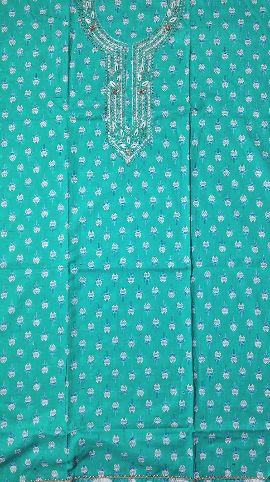 Oceanic Bliss Unstitched Suit: Perfect for Festive Gatherings",