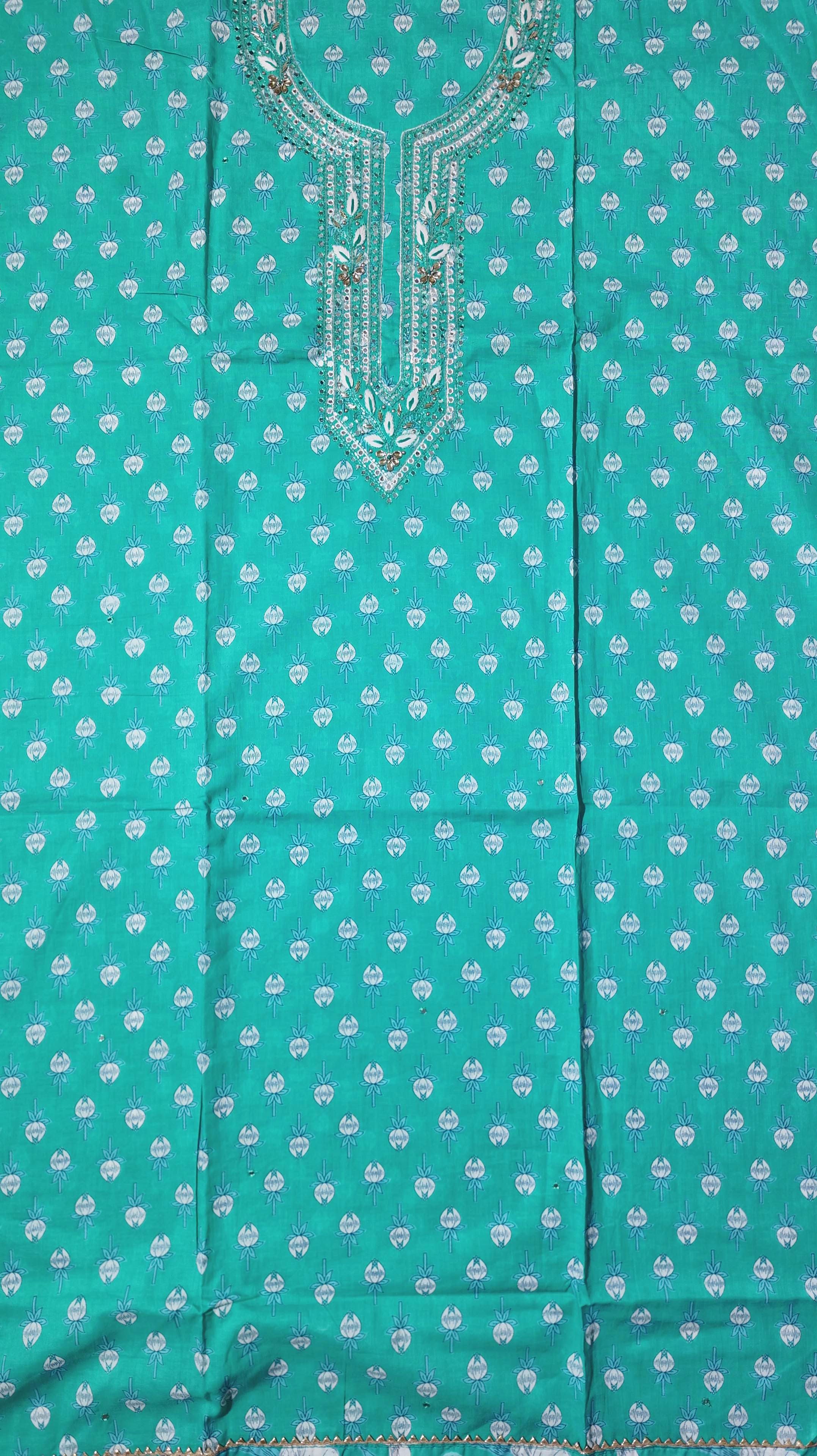 Oceanic Bliss Unstitched Suit: Perfect for Festive Gatherings",