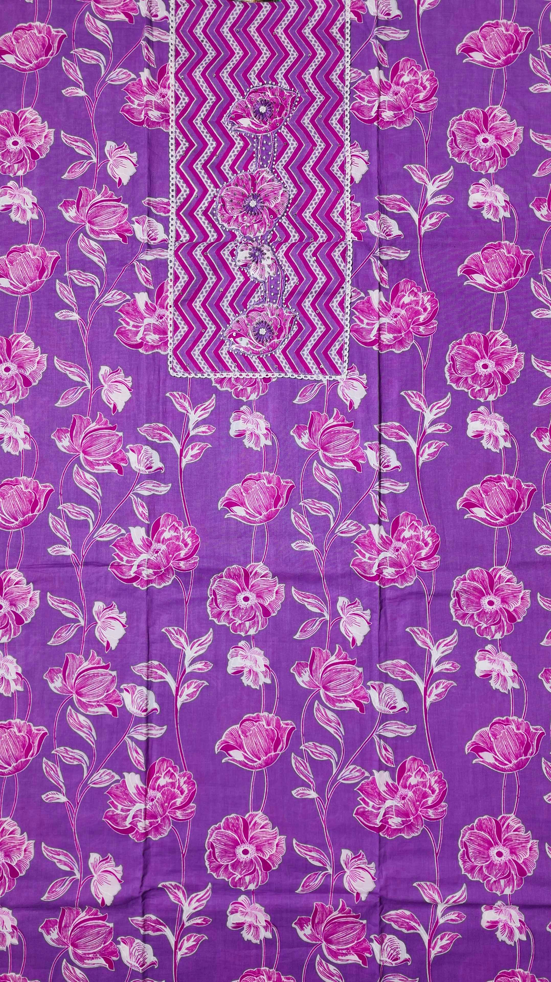 Vibrant Chevron & Floral Bliss Unstitched Suit