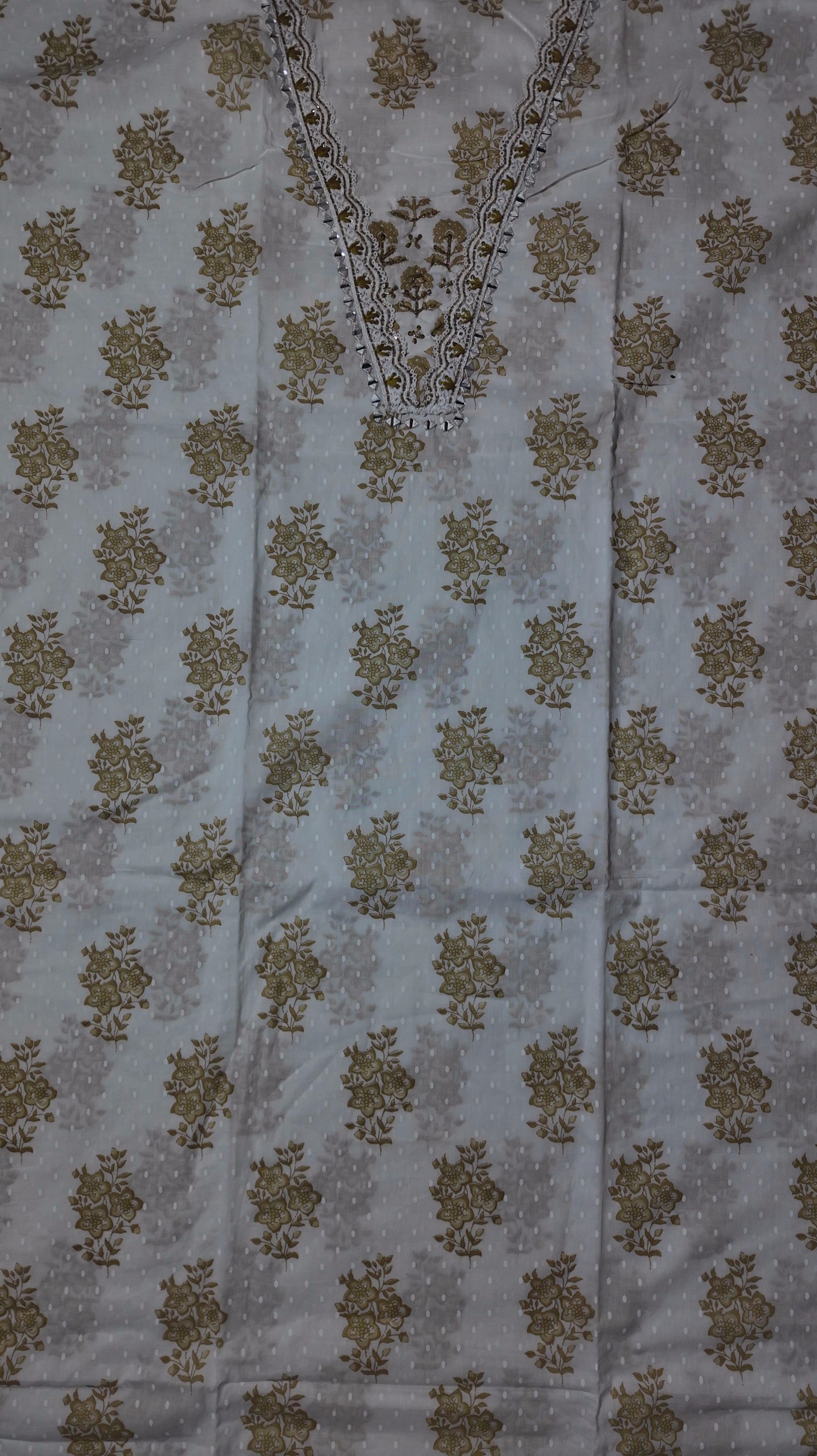 Chic Blossom Unstitched Suit with Exquisite Lace Detail