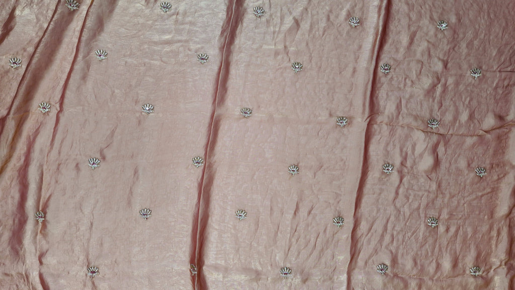 Regal Rust Saree with Intricate Floral Embroidery",