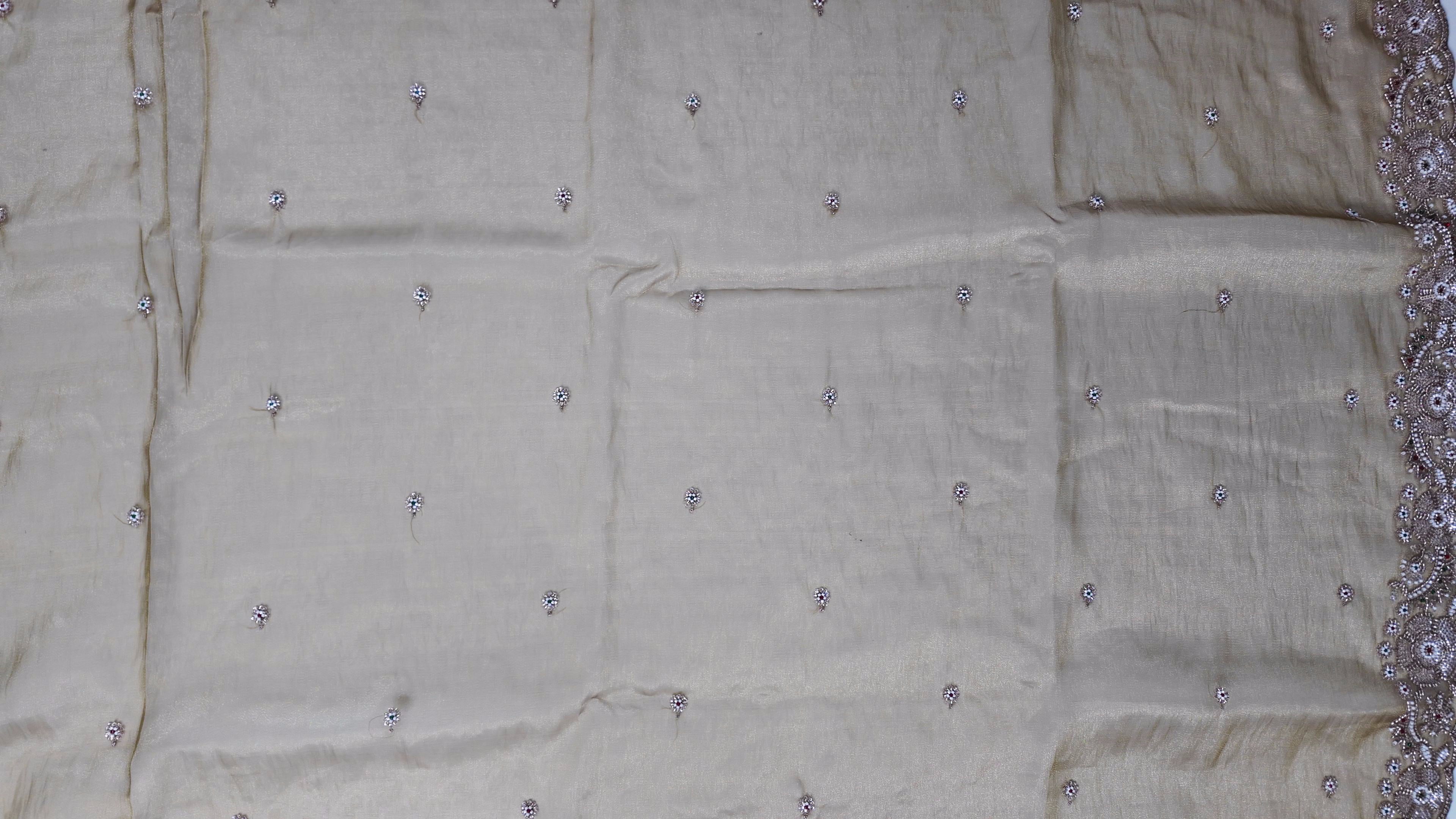 Gilded Rose: Ethereal Embroidered Festive Saree",