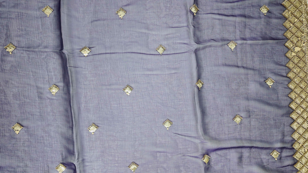 Royal Indigo Saree with Intricate Sequin Detailing",